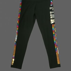 PINK Victoria’s Secret Yoga Pants – Size Large – Reversible Rainbow Sequin